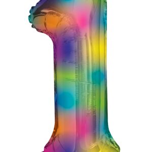 Number 1 Rainbow 34'' Balloon